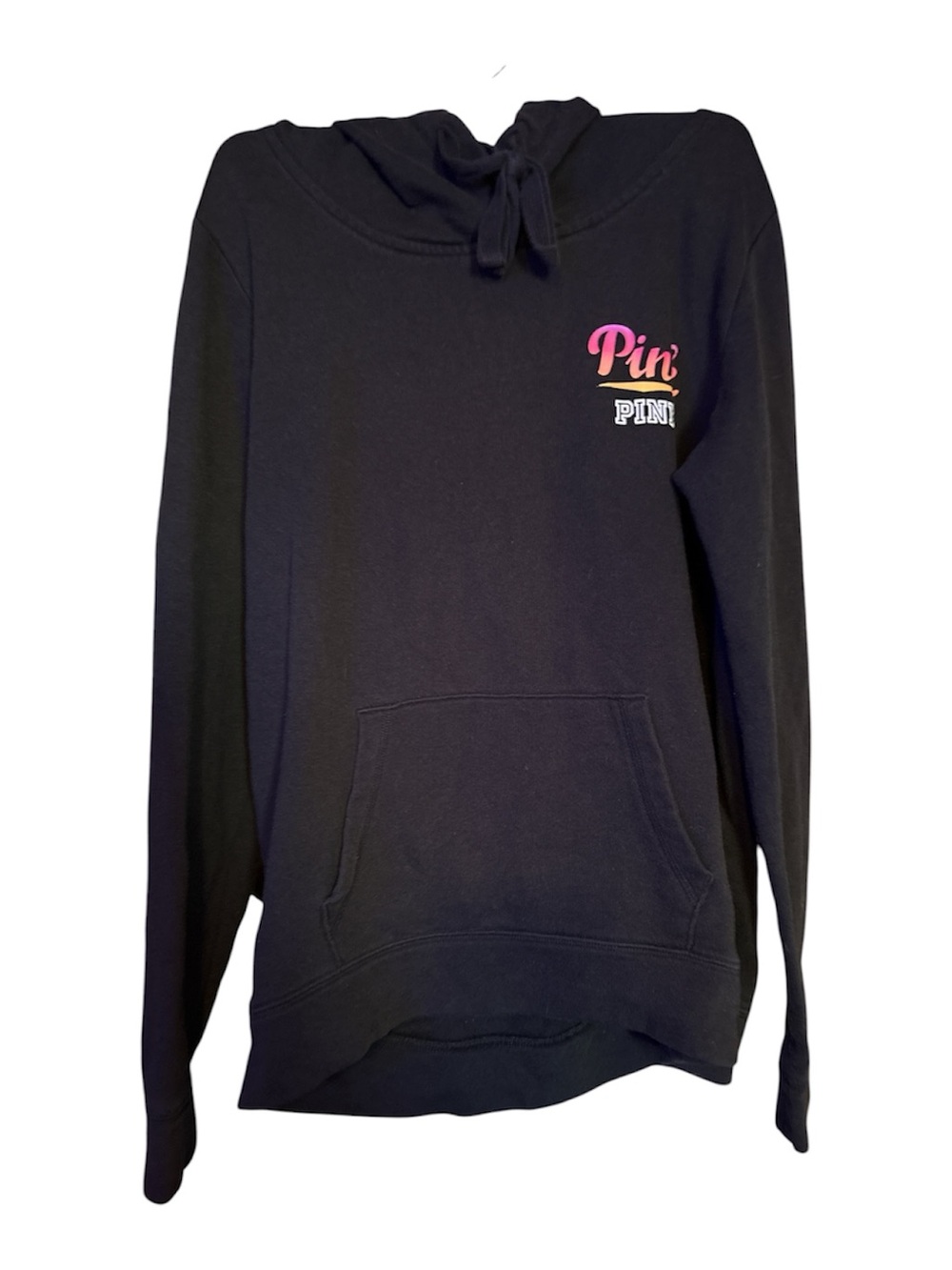 PINK Victoria's Secret Black Hoodie with Pink Logo